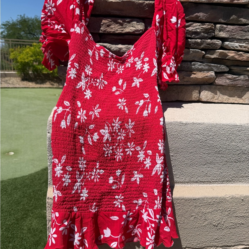 Winston White time back red floral dress women’s size small